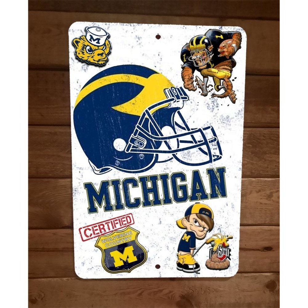 Certified Michigan Wolverines Fan‎ Go Blue 8x12 Metal Wall Sign